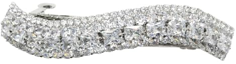 Faship Gorgeous Clear CZ Crystal S Shape Barrette Clip