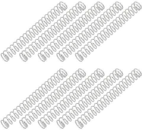 PATIKIL Resorte de Compresión, 0.6mm de Diámetro de Alambre x 6mm de Diámetro Exterior x 50mm de Longitud, 10 Piezas de Acero Inoxidable 304 Muelles de Compresion