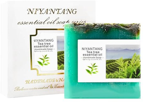 Turmeric Soap/Tea Tree Soap/Bamboo Charcoal Soap/Lavender Soap/Wormwood Soap/Calendula Soap/Turmeric Soap for Face and Body, Cleanser, Smooth Skin and (Mint Green, One Size)