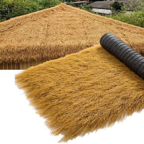 Artificial Thatch Roll, Thatch Roofing, Tiki Bar Roof, Mexican Style Straw Roof Upgraded And Encrypted, Used For Cabin Courtyard, Swimming Pool, Beach, Hawaiian Parties And (Size:0.5×10m(1.64×32.8ft))