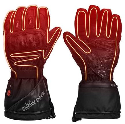 Heated Motorcycle Gloves,7.4V 2200MAH Electric Rechargeable Battery Waterproof Riding Gloves Men Women for Winter Biking Cycling Ski Snow Insulated Glove Hand Warmer Moto Gloves (M)