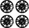 Blueshyhall 4er Set Radkappen Schwarz Glänzend, Radzierblenden für Stahlfelgen aus ABS Kunststoff mit Doppelschichtiger Lackierung, 12-15 Zoll Option Hubcaps Radblenden Auto Tuning Zubehör Außen (12)