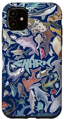 Aesthetic Sharks Süße Hai-Sommercollage Hülle für iPhone 11