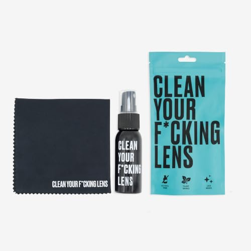 CYFL - Professionelles Reinigungsset speziell für Objektive, Brillen und Glas – Alkoholfreies Reinigungsspray & Mikrofasertuch für Objektive, Kamera, DSLR, Smartphone, Laptop, Brillen & Displays