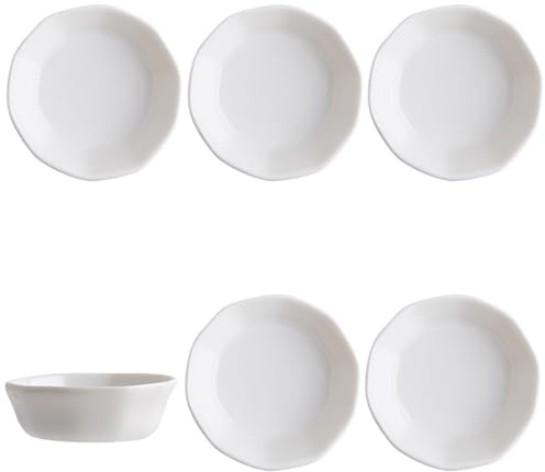GOIEHIR Keramik Dipschalen, 7,5 x 2,5 cm, 6 Stück Sojasauce Schälchen,Gewürzschalen, Dipschale Dip Schälchen Set, Würze Gerichte, für Soße,Dipping,Gewürzen,Pudding, Weiß