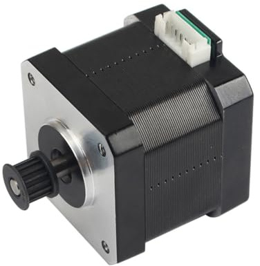 Zahnriemenscheibe Motor für 3D Drucker Reparatur, 42 Größe Stepper Ersatzteil mit 4 Pin Stecker, Silber Montageplatte, Einzelpackung