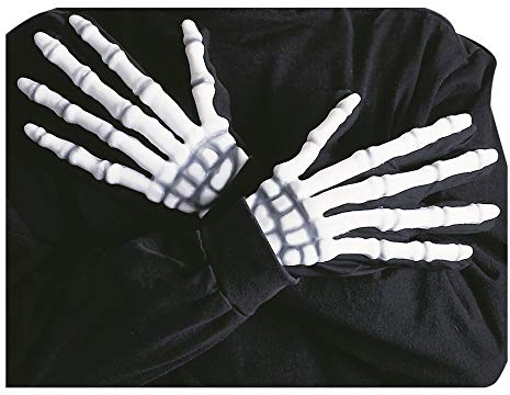 W WIDMANN MILANO Party Fashion 8413F - Skelett Handschuhe Neon, 3D, Nachtleuchtend, Horror, Halloween