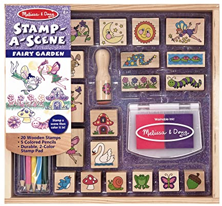 Melissa & Doug Stamp-a-scene-Märchengarten | Kunsthandwerk | Stempelsets und -schablonen | 4+ | Geschenk für Jungen oder Mädchen