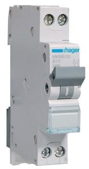 Leitungsschutzschalter 1P+N 6kA B-13A HAGER MKN513