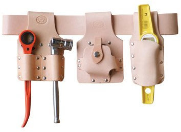 Scaffolding Tool Belt Set with Tools & XL Belt (41-50 Inch) - Tan Leather - Connell of Sheffield