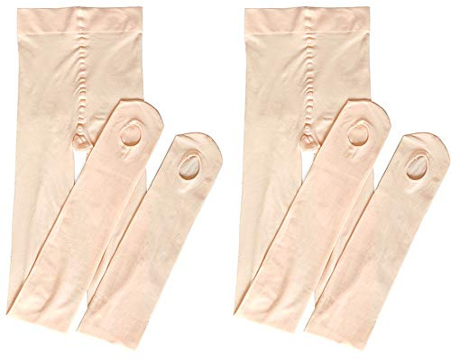 S. lemon 2 paia Ultra Soft Pink bianco convertibile Dance collant transizione Full Foot balletto collant per ragazze bambini donne (pink, M)