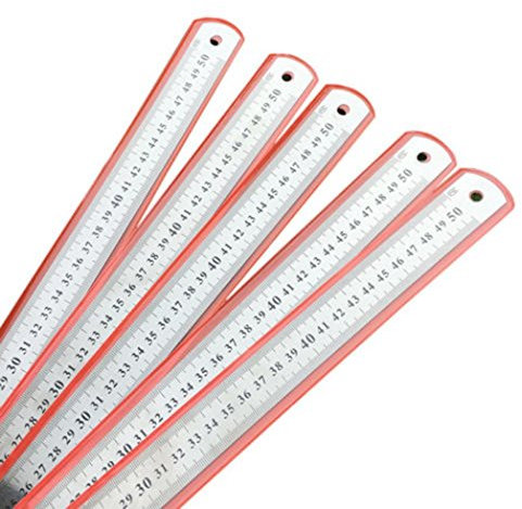Jiacheng29 Edelstahl-Lineal, 50 cm, Präzisionswerkzeug, doppelseitig, robust, präzise