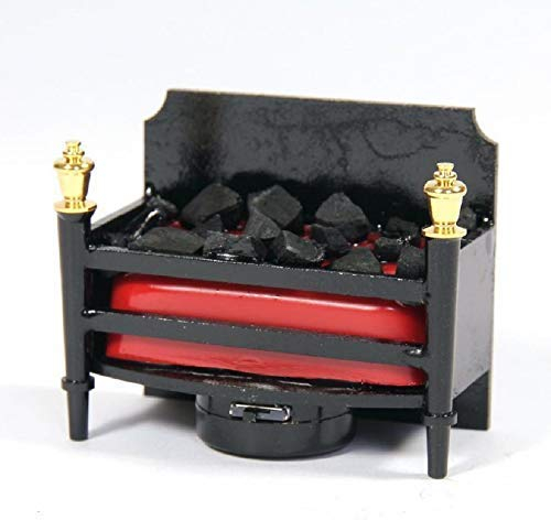 Melody Jane Dolls House LED Fireplace with Flickering Embers Miniature Grate Battery Run