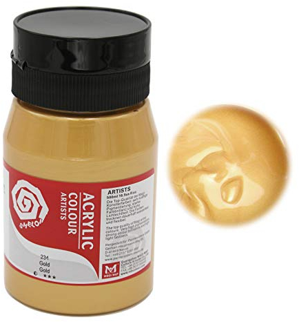 ARTIST Künstler- Acrylfarbe, hochpigmentierte Top-Qualität in 500 ml Vorratsgebinde 24 gold