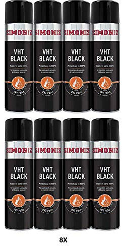 Simoniz Black VHT Spray Paint 8x 500ml