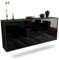 Dekati Sideboard Beaumont hängend (180x77x35cm) Korpus anthrazit matt - Front Hochglanz Schwarz - Push to Open - Leichtlaufschienen