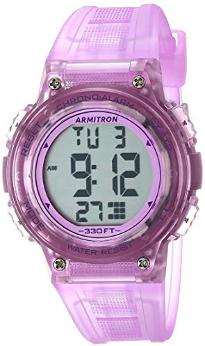 Armitron - Orologio sportivo da donna, digitale, con cronografo, cinturino in resina, 45/7095, Viola