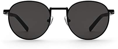 TAKE A SHOT Holz-Sonnenbrille Herren Rund Schwarz, UV-400, Metall-Sonnenbrille, Runde Gläser Schwarze Sonnenbrille Holz Damen JOHN