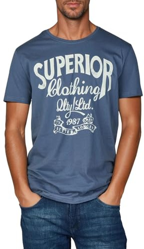riverso Tshirt Herren Baumwolle Regular Fit RIVLeon Rundhals Kurzarm Sommer Tee Shirt Print, Größe:XXL, Farbe:Blau (BJD)