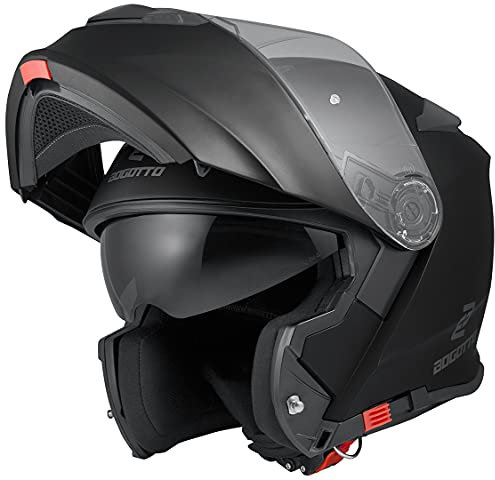 Bogotto V271 Motorrad Klapphelm, schwarz, XS