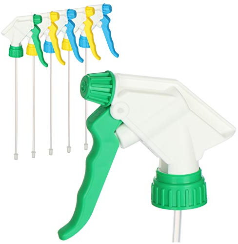 COM-FOUR® 6x spray attachment in 3 colors - spray head 28/400 thread - attachment for spray bottles with NBR seal for spraying water (NBR - 3 colors)