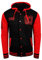 R-Neal College Jacke Herren Kapuzenpullver Collegejacke Sweatshirt College Sweater 76-1, Größe:M, 6876-1:Schwarz/Rot