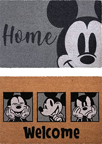 Gertmenian Disney Mouse Fußmatte Teppich Haustür Kokosfaser Matte Indoor Outdoor Eingang Teppich 2er Pack 50 x 86 cm Retro Mickey Home/Welcome