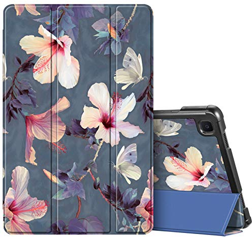 FINTIE Coque pour Samsung Galaxy Tab A7 10.4 Pouces 2020/2022, Etui Protection Mince Léger, Housse Pochette Rigide Anti-Chute Cover Fonction Veille/Réveil Automatique, Hibiscus