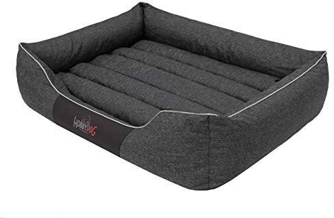 Hobbydog Comfort, Hundebett,Schlafplatz,Hundesofa (XXL (110 x 90cm), Schwarz ökoleinen)
