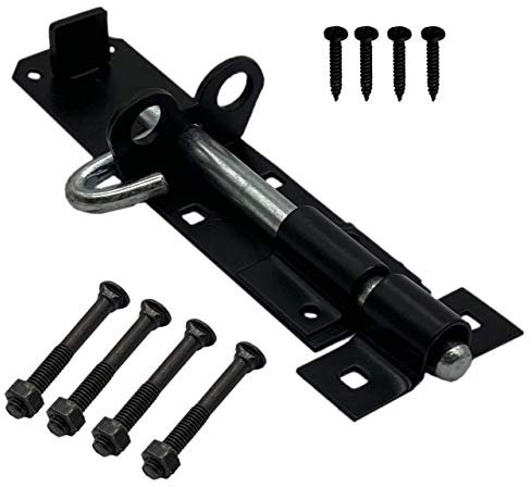 Lockable Sliding Bolt | Brenton Pad Bolt | 150mm / 6 Inch | Black Powder Coating | Pack of 1