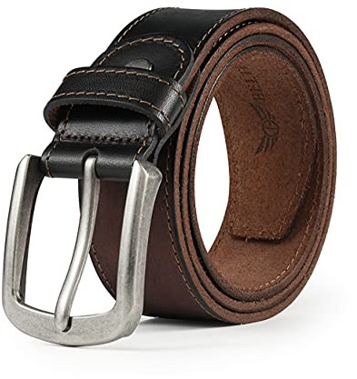 BELTER Ceinture Homme en Véritable Cuir Ceinturon Hommes Pour Jean- Boucle à Ardillon Classique Coffret Cadeau (110cm,Marron)