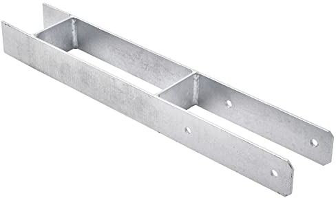 TRIBECCO H-Pfostenträger zum Einbetonieren Gesamthöhe: 600 mm, Materialstärke: 5 mm, lichte Breite: 70 mm H-Pfostenschuh aus feuerverzinktem Flachstahl H-Betonanker für schwere Holzkonstruktionen