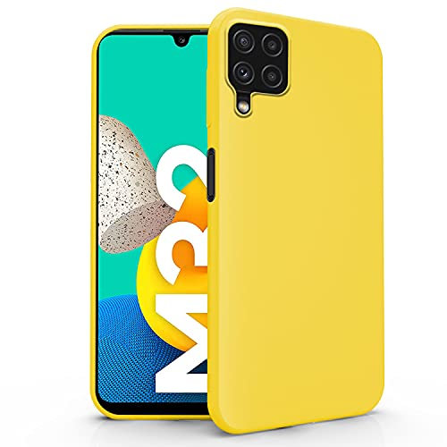 N NEWTOP Cover Compatibile per Samsung Galaxy M32, Custodia TPU SOFT Gel Silicone Ultra Slim Sottile Flessibile Case Posteriore Protettiva (Giallo)