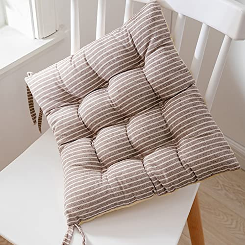 QIAOH Gestreiftes Stuhlkissen 4 Pack, Sitzkissen Mit Haltebändern, Stuhl Auflage Sitzpolster Sitzerhöhung Kissen, Polyester-Füllung, Streifen-Muster