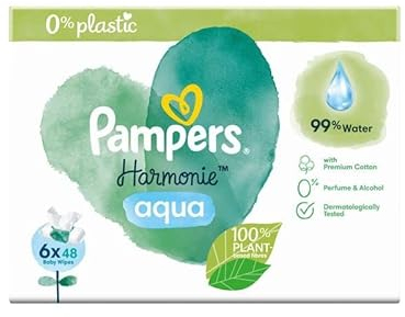 Pampers Harmonie Aqua Baby Wipes, 288 Wipes, Old Version