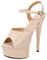 Minetom Escarpin Femme Bout Ouvert Talon Haut Plateforme Épais Talons Hauts Aiguille Sandales Club Soiree Chaussures Beige 37 EU