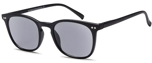 NEW VISION Lesebrille mit Sonnenschutz Getönt Lesehilfe Sehhilfe Sonnenbrille Sonnenlesebrille mit sehstärke Damen Herren NV1126-SG (SCHWARZ, 3, Diottria)