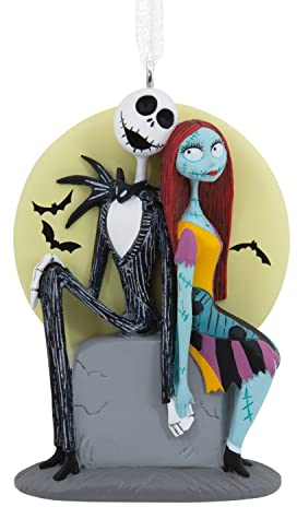 Hallmark Disney Tim Burton's The Nightmare Before Christmas Jack and Sally on Tombstone Christmas Ornament (0003HCM0845)