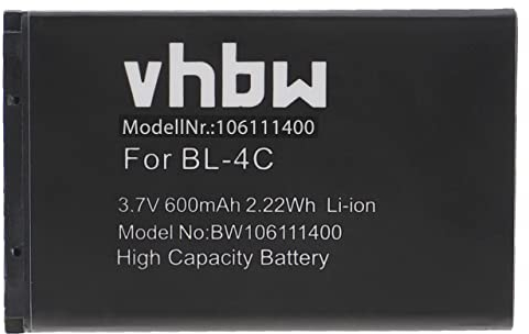 vhbw Akku kompatibel mit Bea-fon C70 Handy Smartphone Telefon (600mAh, 3,7V, Li-Ion)