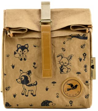 Papero ® Rolltop Rucksack aus Kraft KIDS Cougar - nachhaltig Backpack - Daypack für Freizeit, Kindergarten, nachhaltig wasserfest und reißfest 8 L