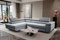 SEPRO MÖBEL MALIBU Exklusive Ecksofa, Eckcouch mit Schlaffunktion und Bettkasten | Schlafsofa für Wohnzimmer Schlafzimmer | Möbel & Möbelsets | Modern Zimmer-Sofa | Couch Home Decor Deko | Grau