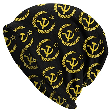 DJNGN Sowjetunion UDSSR Emblem Erwachsene Unisex Strickmütze Hedging Cap Beanie Warme Mütze Balaclava