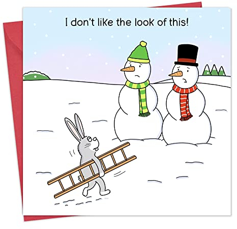 Twizler Lustige Weihnachtskarte mit Schneemännern, humorvolle Weihnachtskarte für Herren, für ihn, Ehemann, Sohn, Vater, Weihnachtsgrüße für Ihre Frau, Tochter, Mutter