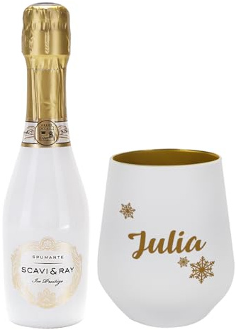 Herz & Heim® Frauen-Geschenk-Set inkl. Piccolo 0,2l & Sektbecher mit Gravur Weihnachten