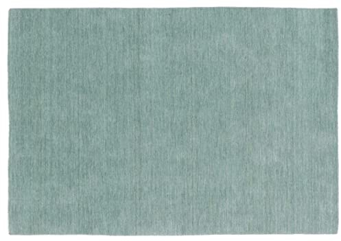 RUG PRINCE Wollteppich Gabbeh Uni 200x300 Handgewebt Türkis Einfarbig Handarbeit Zimmer