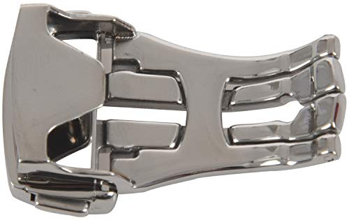 Bumdenuu Stainless Steel Folding Buckle for 18 mm Watch Strap for 18 mm, # 20 mm Silver, Lisse # 20 mm, Bracelet