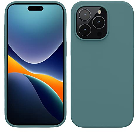 kwmobile Handyhülle für iPhone 14 Pro Hülle, für iPhone 14 Pro Case - Hülle Silikon - kabelloses Laden - Arctic Night