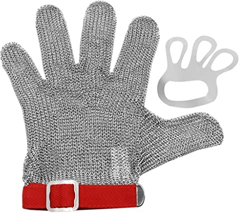 Kettenhemd-Handschuh in Lebensmittelqualität, schnittfester Handschuh für Metzger, Auster, Schälen, Küche, Mandoline, Chef, Schneiden von Fischfilet (Size : 1PCS/XS)