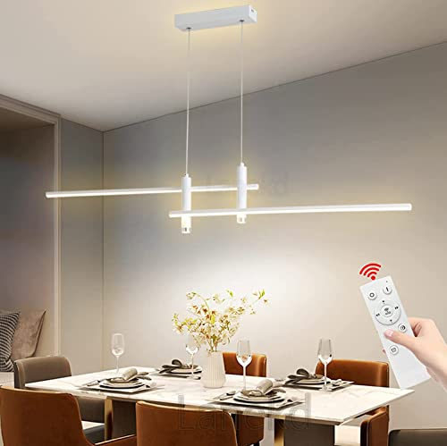 Esstischlampe LED Pendelleuchte L100cm Dimmbar Esstisch Esszimmer Schwarz Hängelampe Hängeleuchte Wohnzimmer Küchen Hängend Lampe Moderne Höhenverstellbar Kronleuchter Büro Bar Deko Decken Leuchte
