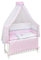 Baby Delux Beistellbett Babybett Stubenwagen weiß 90x40 mobil mit Rädern inkl. Matratze und Bettwäsche Set mehrteilig (Princess)
